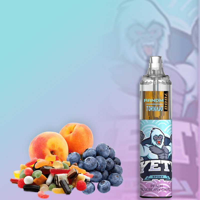 RandM Tornado Vapes 7000 PEACH BLUEBERRY CANDY