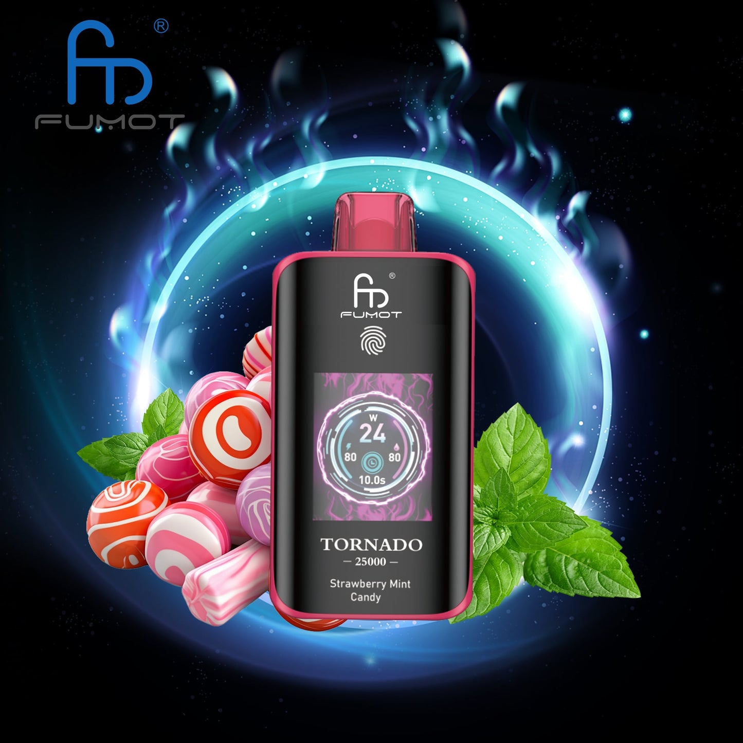 RandM Tornado 25000 Züge strawberry mint candy