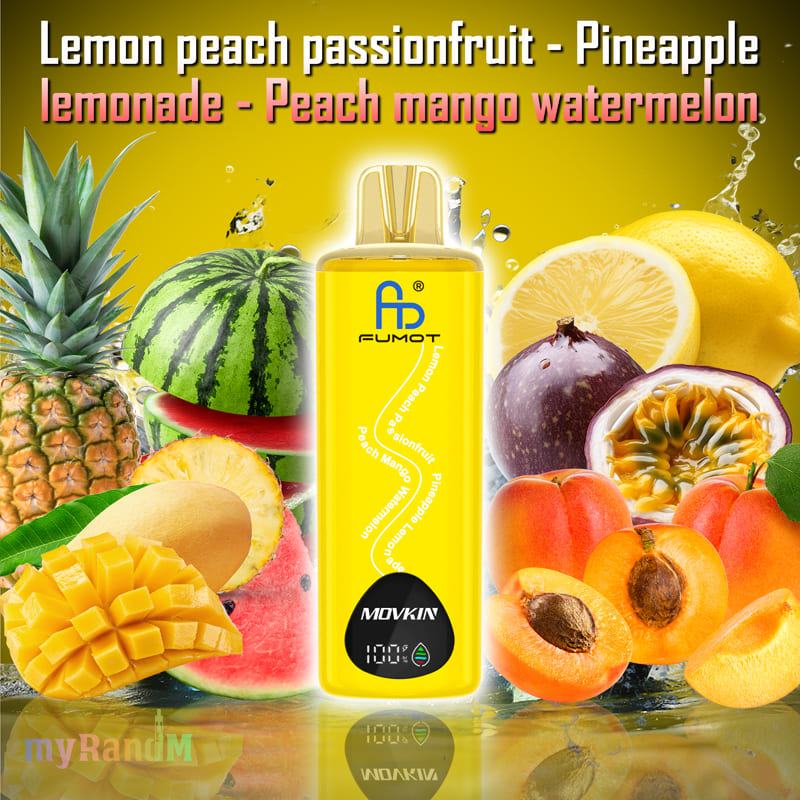 Fumot Eco 3in1 24k Lemon Peach Passionfruit -  Pineapple Lemonade - Peach Mango Watermelon