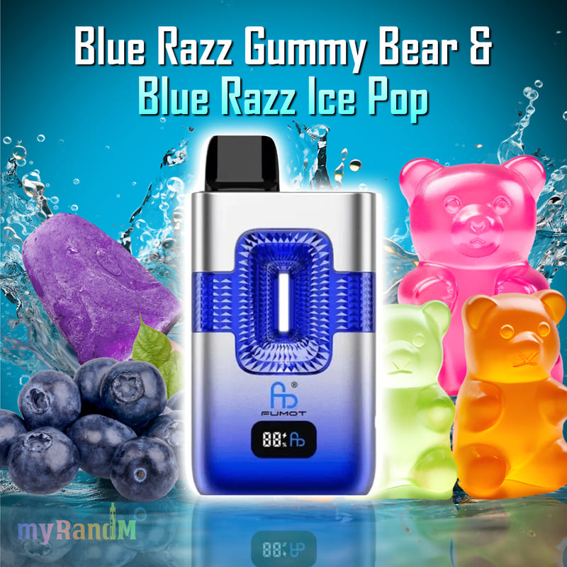 Fumot Randm 2in1 50k Blue Razz Gummy Bear & Blue Razz Ice Pop
