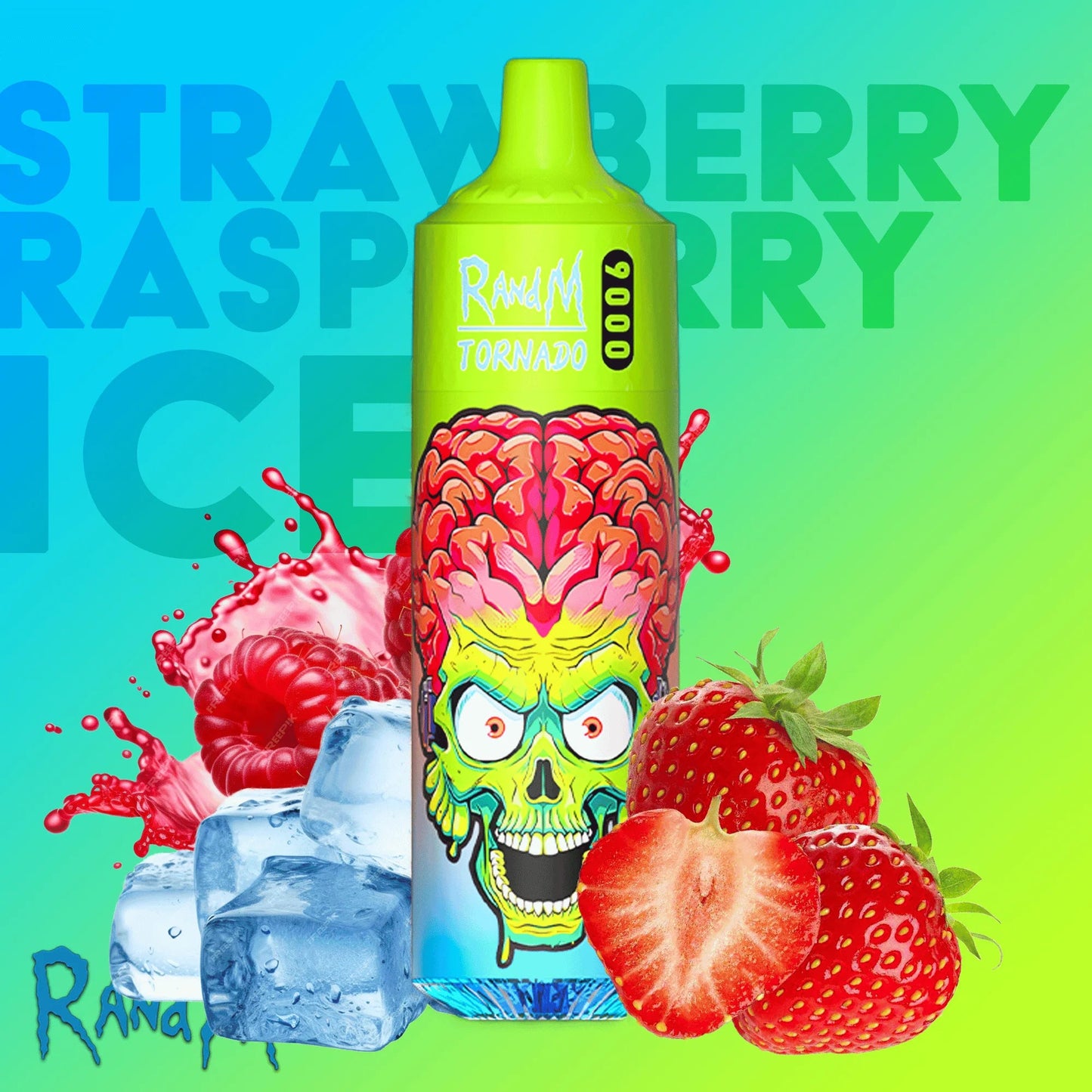 RandM Tornado Vapes 9000 strawberry raspberry ice